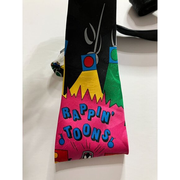 Vintage 90's Looney Tunes Rappin Toons Bugs Bunny Sylvester Taz Tweety Rap Tie - Picture 4 of 7